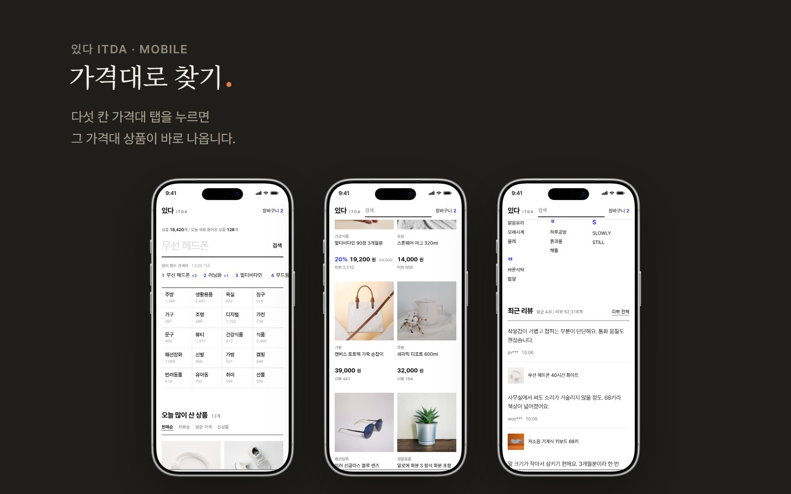 있다 ITDA 검색 중심 종합 쇼핑몰 디자인 화면 3
