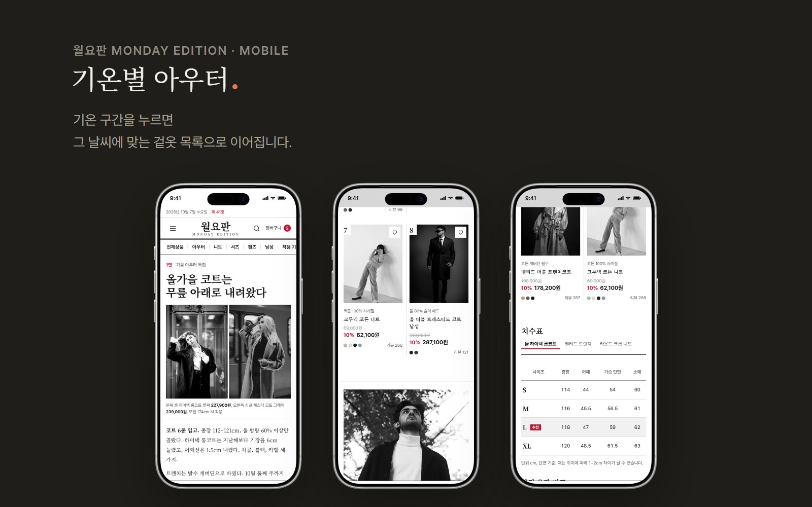 월요판 MONDAY EDITION 코트 니트 쇼핑몰 디자인 화면 3